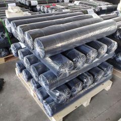 weed control fabric packed on pallets